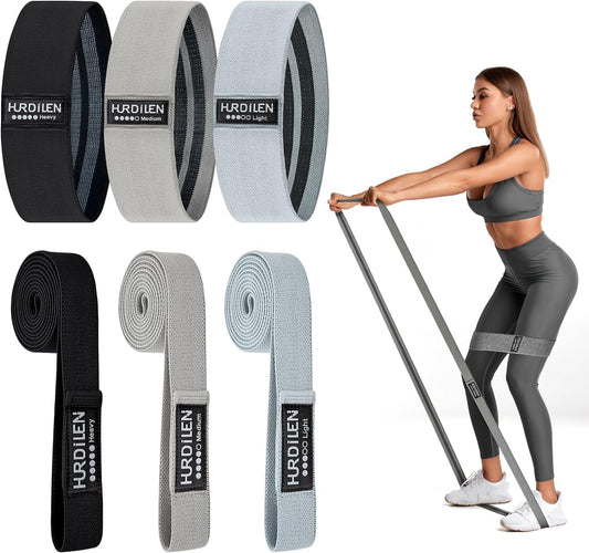 Resistance Bands Set - 3 Pull up and 3 Assistance Bands with Door Anchor for Legs, Glutes, Hip - Fabric Loop Workout Bands for Gym, Home, Office