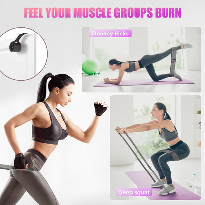 Resistance Bands Set - 3 Pull up and 3 Assistance Bands with Door Anchor for Legs, Glutes, Hip - Fabric Loop Workout Bands for Gym, Home, Office